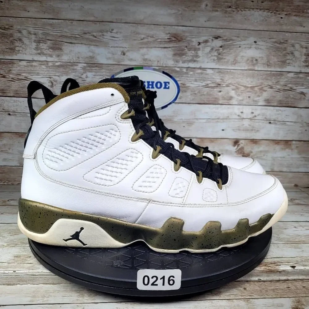 Air Jordan 9 Retro 'Statue' 2015 Men Size 11 Basketball shoes White/Gold